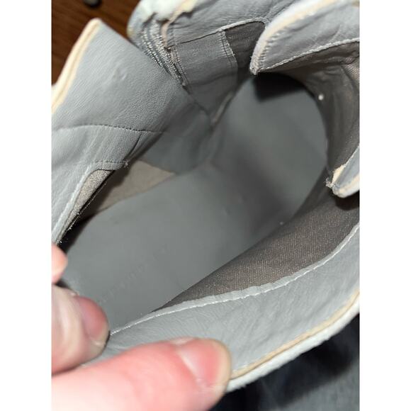 Something Navy Grey Soft Suede Stiletto Lace-up Pointy Toe Booties Size 9 $200 - Picture 7 of 12